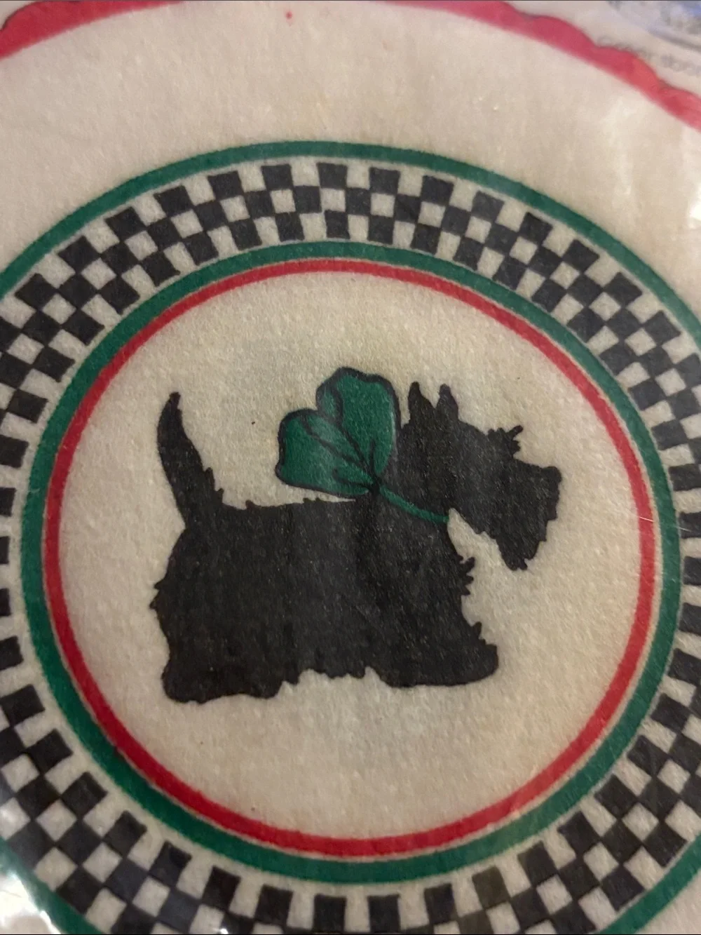 Vintage Potpourri Press Scottie Dog Jar Toppers Set of 2 NOS Canning Covers